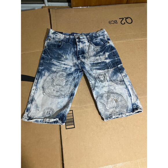 GS115 Vintage‎ Original Brand Jean Shorts, Distressed Denim Jorts, Retro Style - Picture 1 of 12